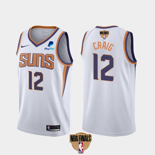 Men's Phoenix Suns #12 Torrey Craig 2021 White NBA Finals Association Edition Stitched NBA Jersey